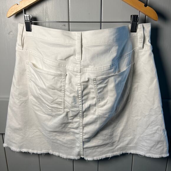 J. Crew White Denim Raw Edge Hem Mini Skirt Size 32 - Picture 5 of 5